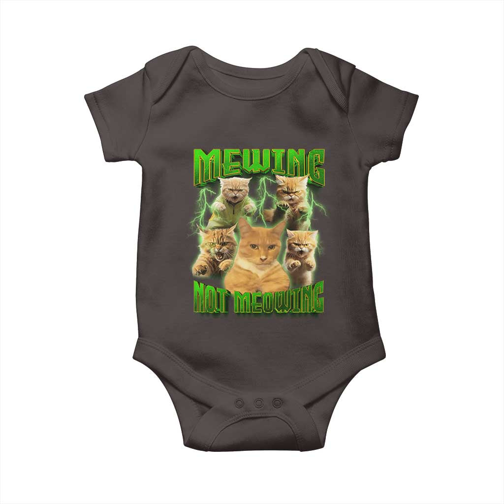 Funny Cat Meme Mewing Not Meowing Baby Onesie