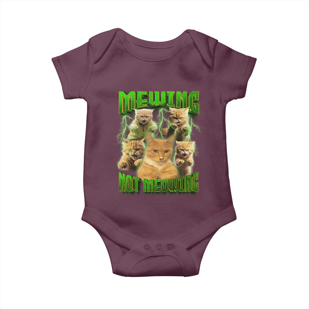 Funny Cat Meme Mewing Not Meowing Baby Onesie