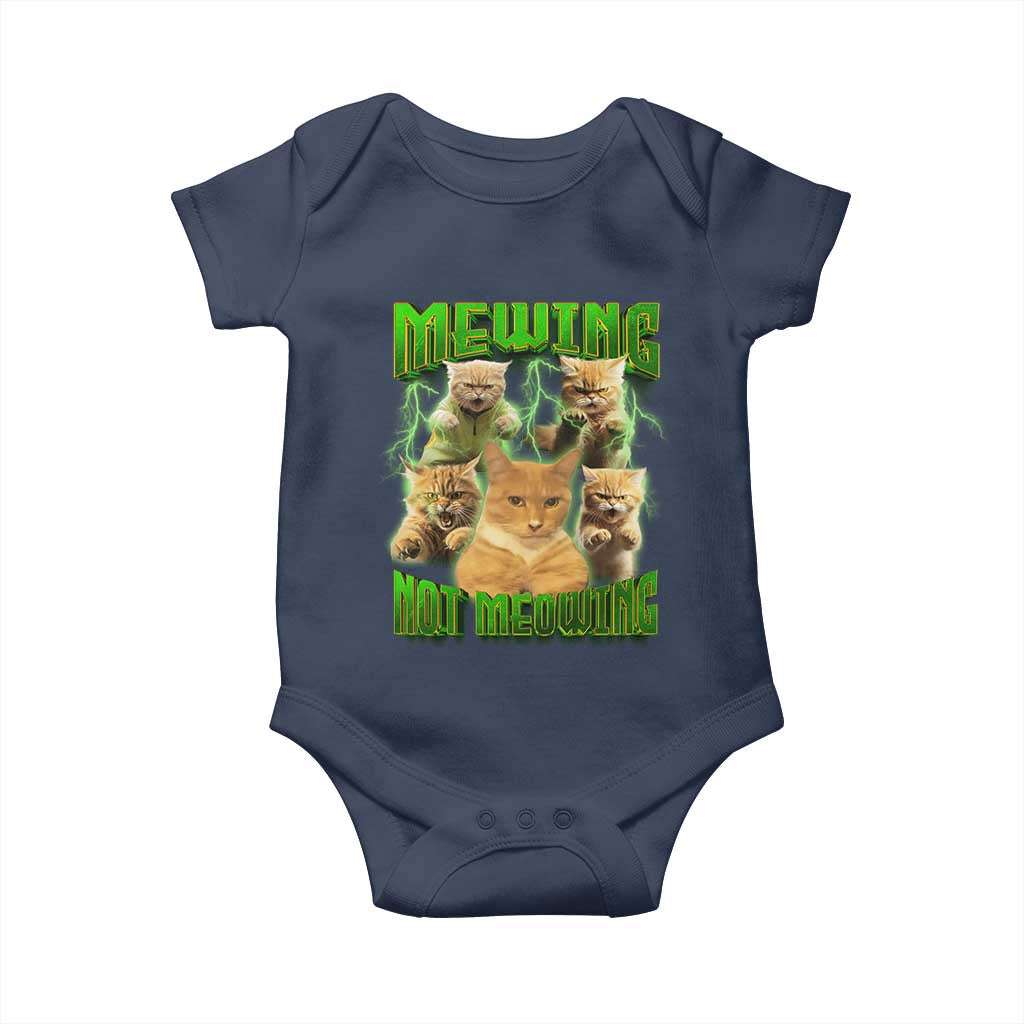 Funny Cat Meme Mewing Not Meowing Baby Onesie