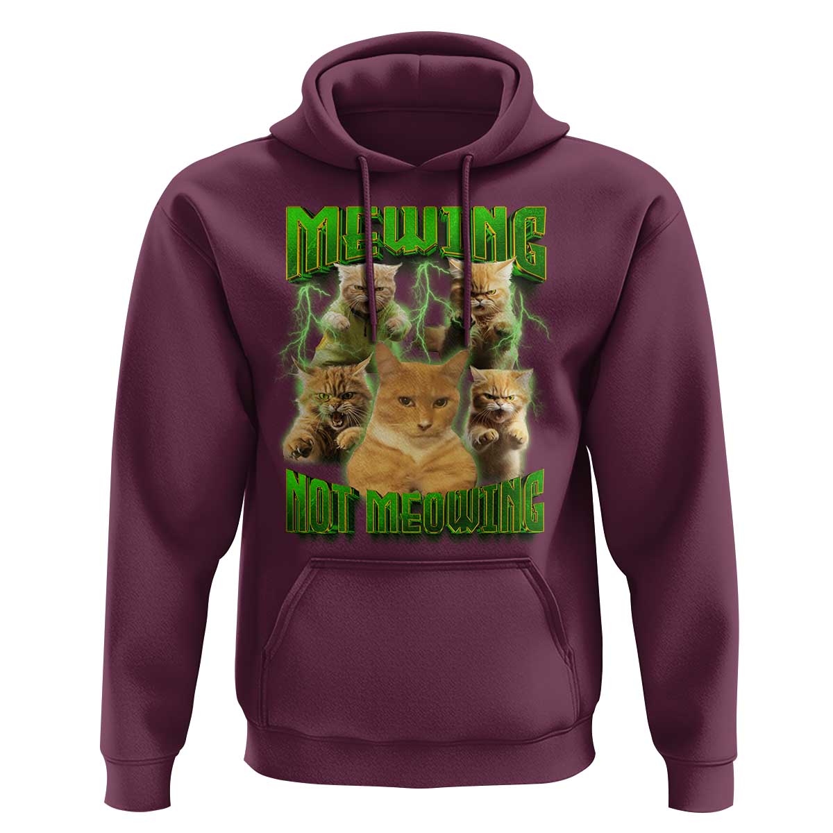 Funny Cat Meme Mewing Not Meowing Hoodie