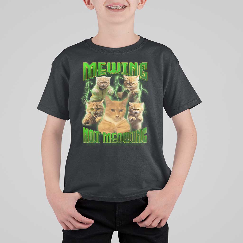 Funny Cat Meme Mewing Not Meowing T Shirt For Kid - Wonder Print Shop