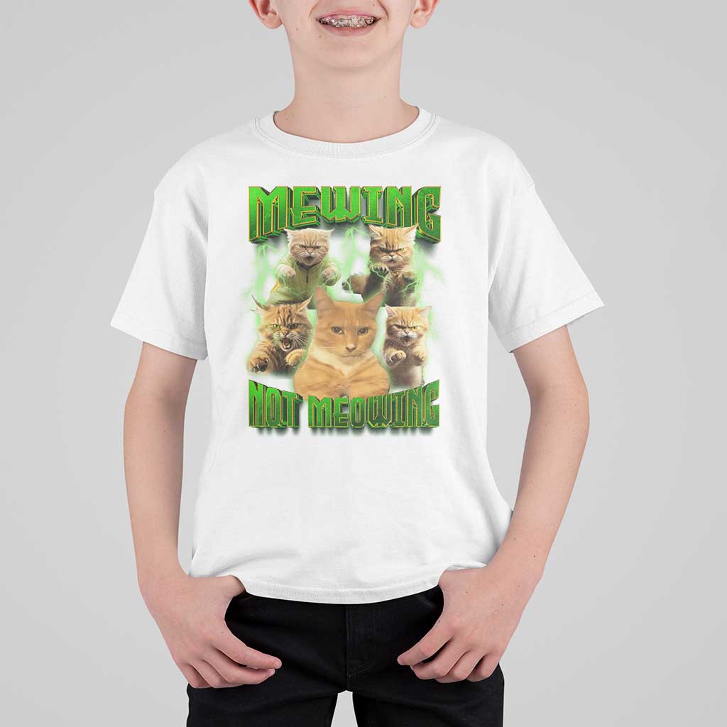 Funny Cat Meme Mewing Not Meowing T Shirt For Kid - Wonder Print Shop