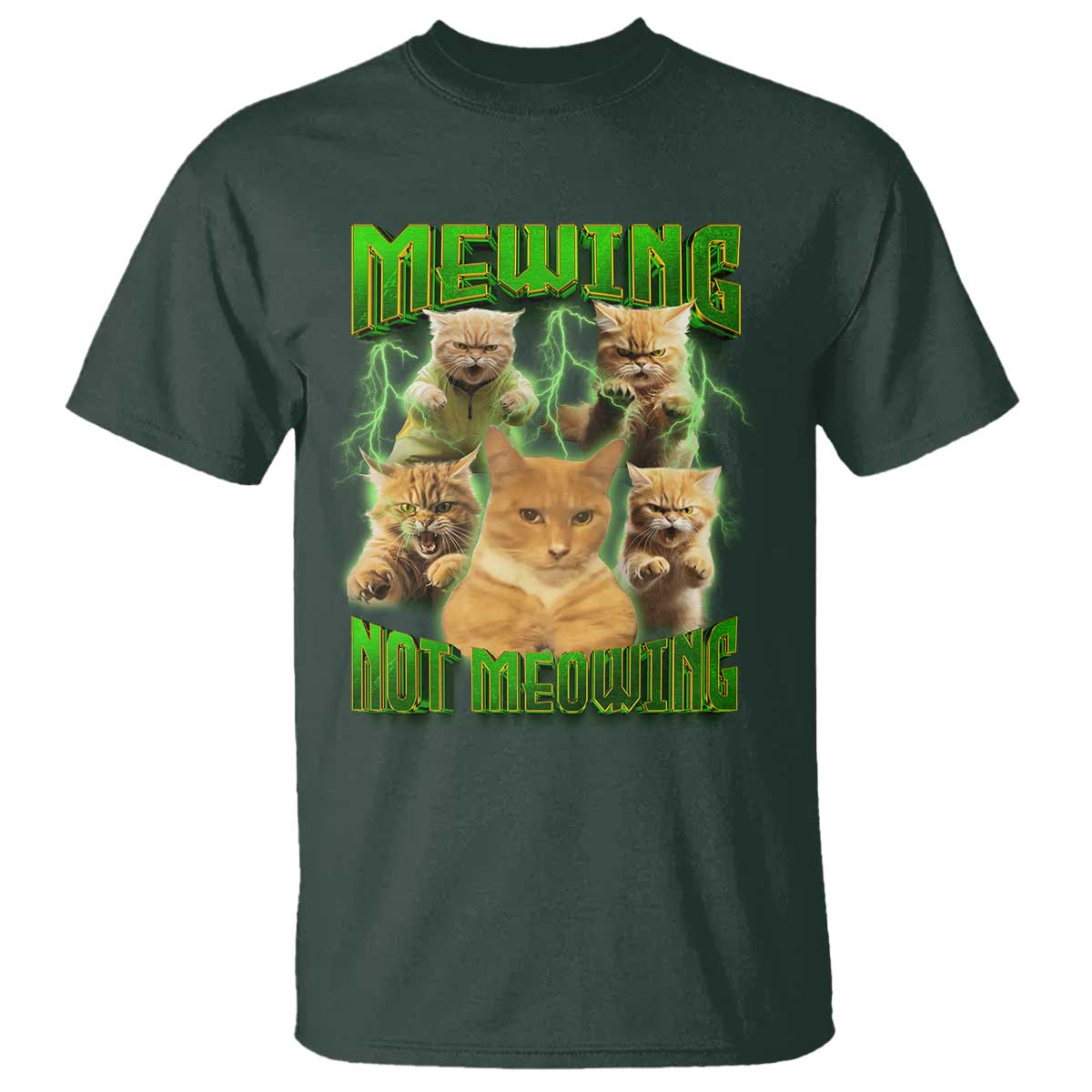 Funny Cat Meme Mewing Not Meowing T Shirt - Wonder Print Shop