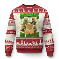 Funny Cat Meme Mewing Not Meowing Ugly Christmas Sweater - Wonder Print Shop