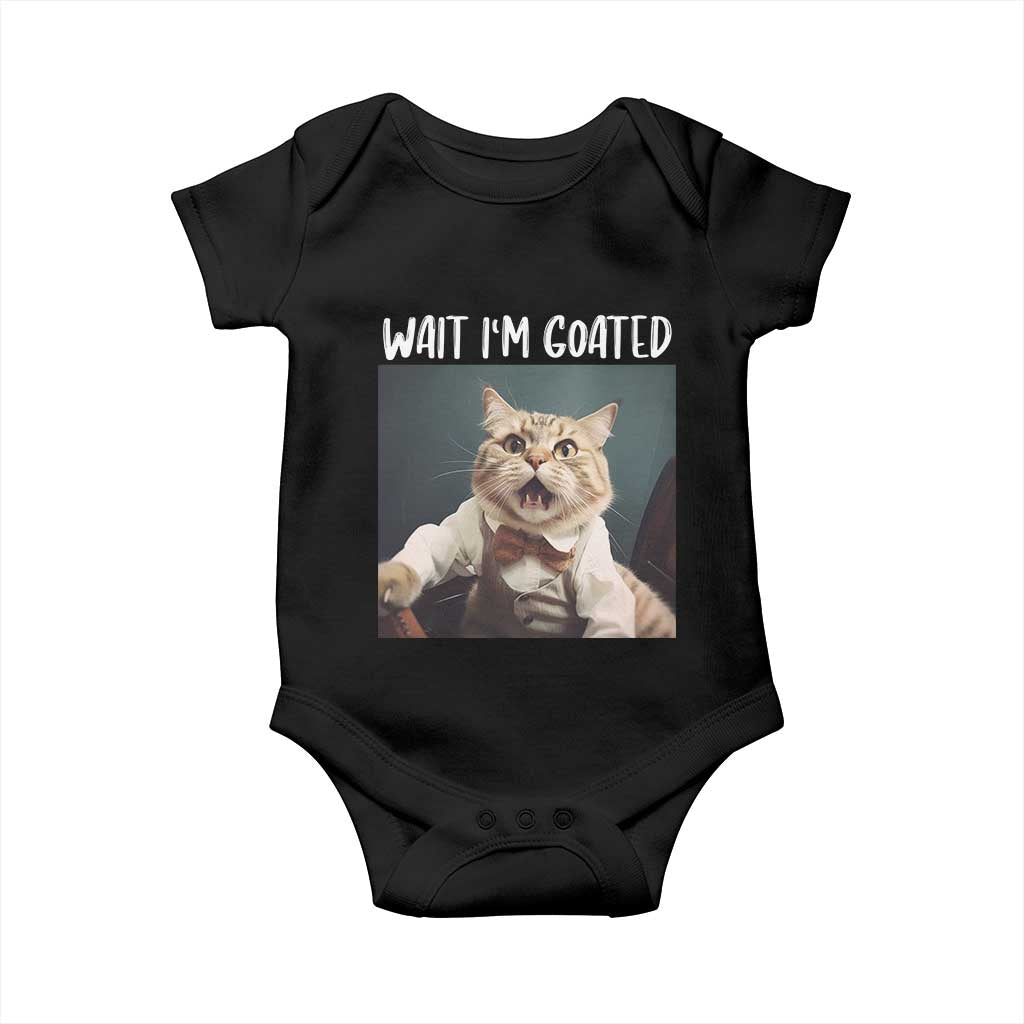 Funny Meme Cat Baby Onesie Wait I'm Goat