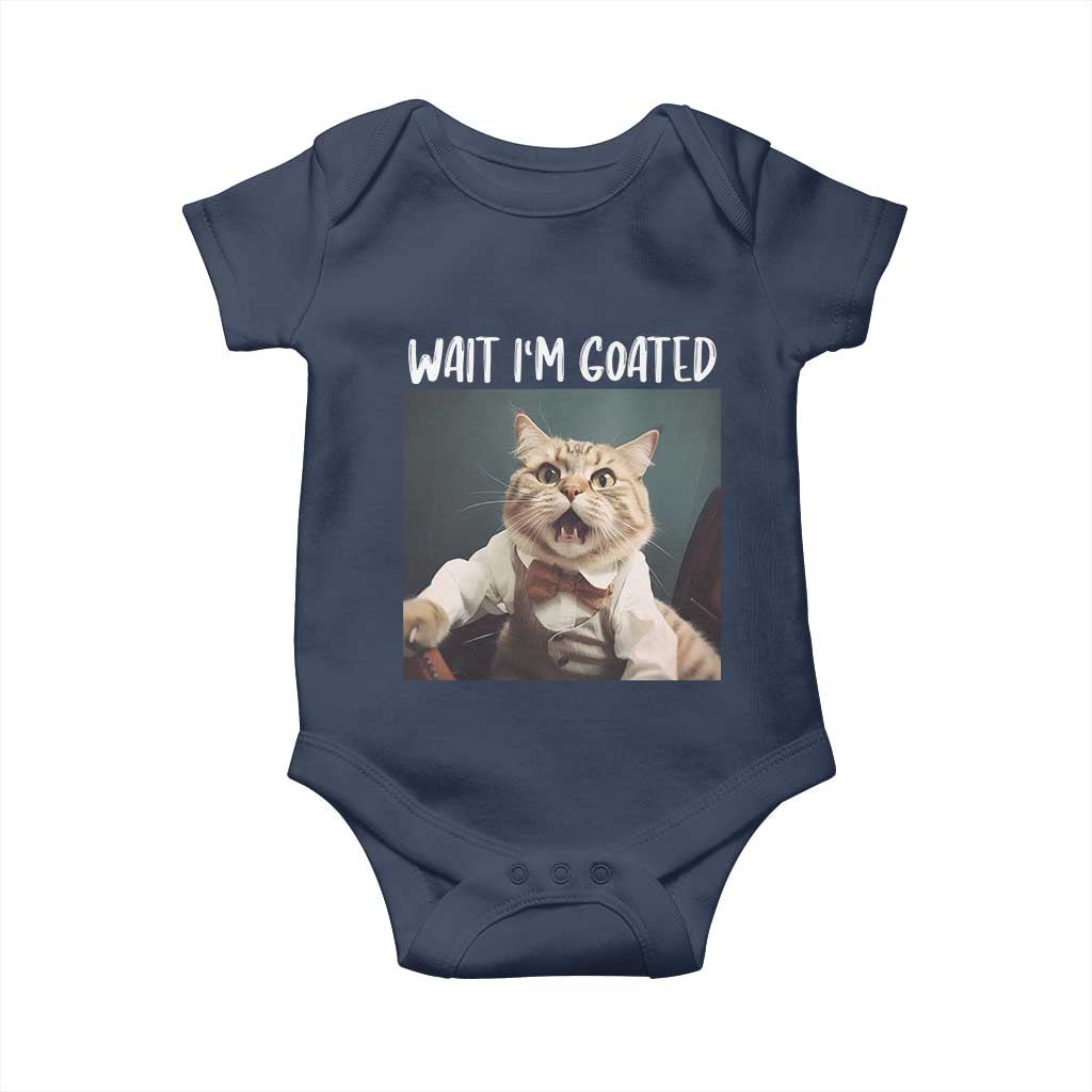 Funny Meme Cat Baby Onesie Wait I'm Goat