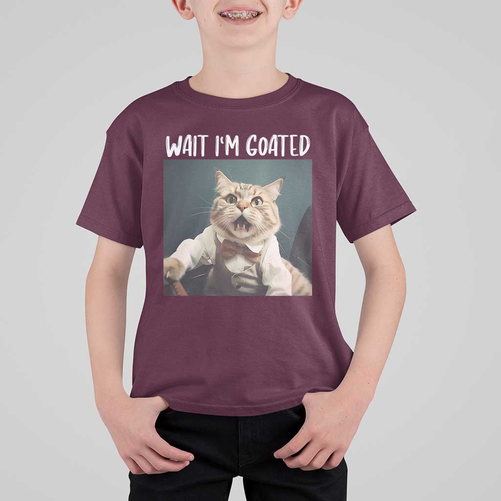 Funny Meme Cat T Shirt For Kid Wait I'm Goat - Wonder Print Shop