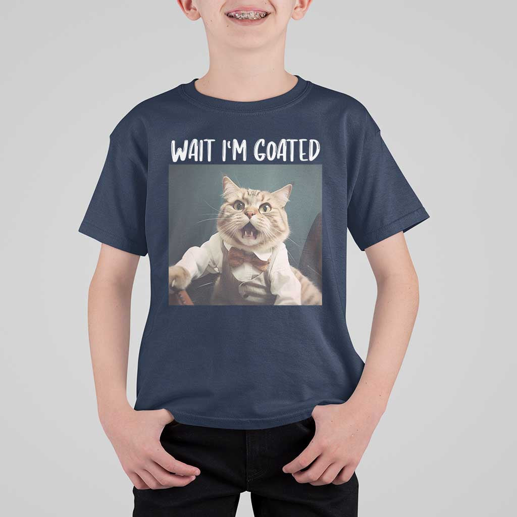 Funny Meme Cat T Shirt For Kid Wait I'm Goat - Wonder Print Shop