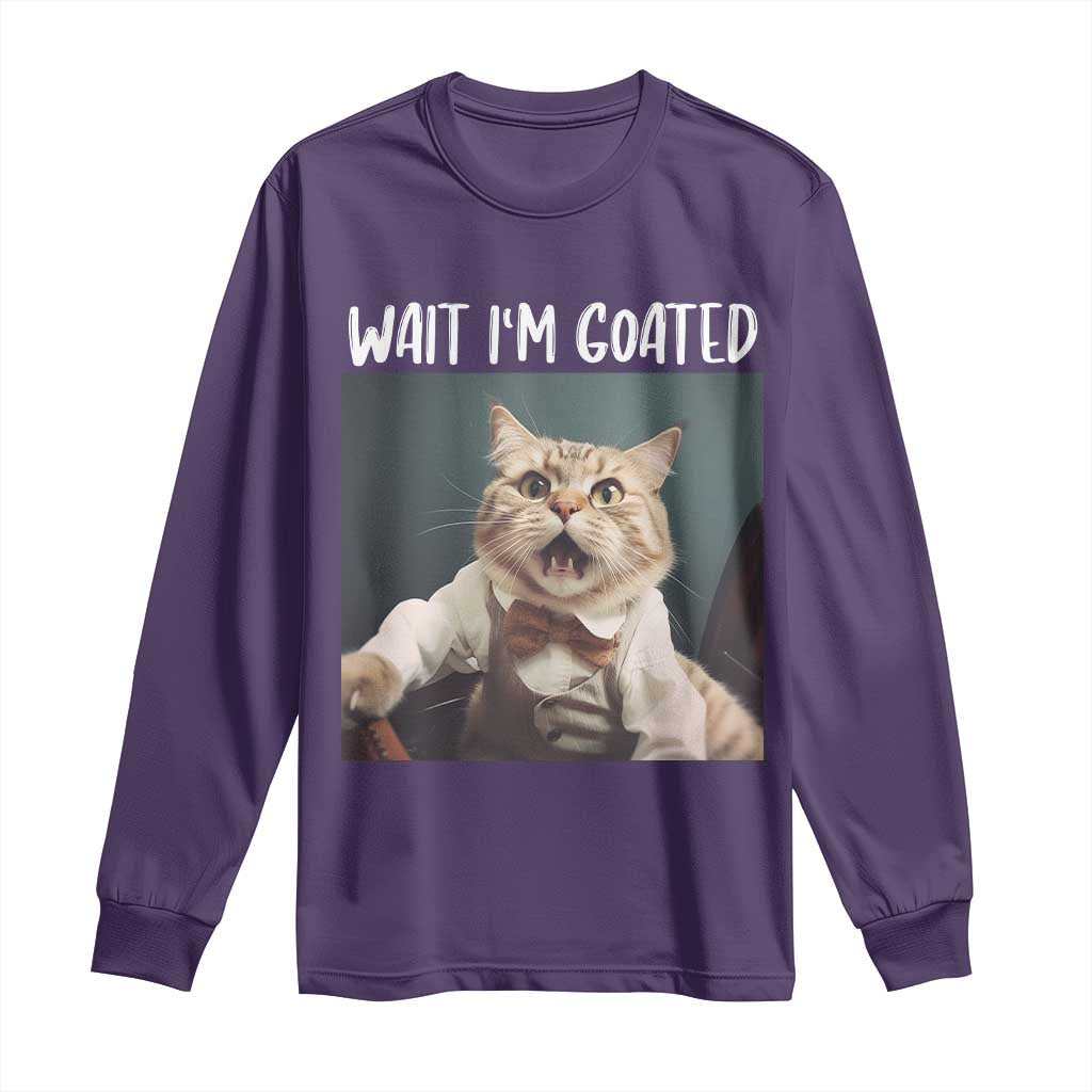 Funny Meme Cat Long Sleeve Shirt Wait I'm Goat