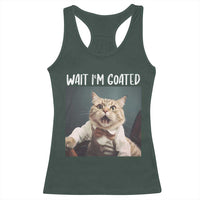 Funny Meme Cat Racerback Tank Top Wait I'm Goat