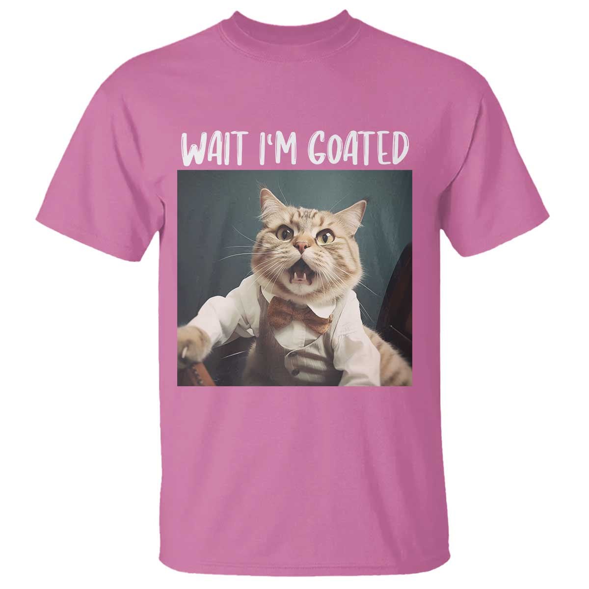 Funny Meme Cat T Shirt Wait I'm Goat - Wonder Print Shop