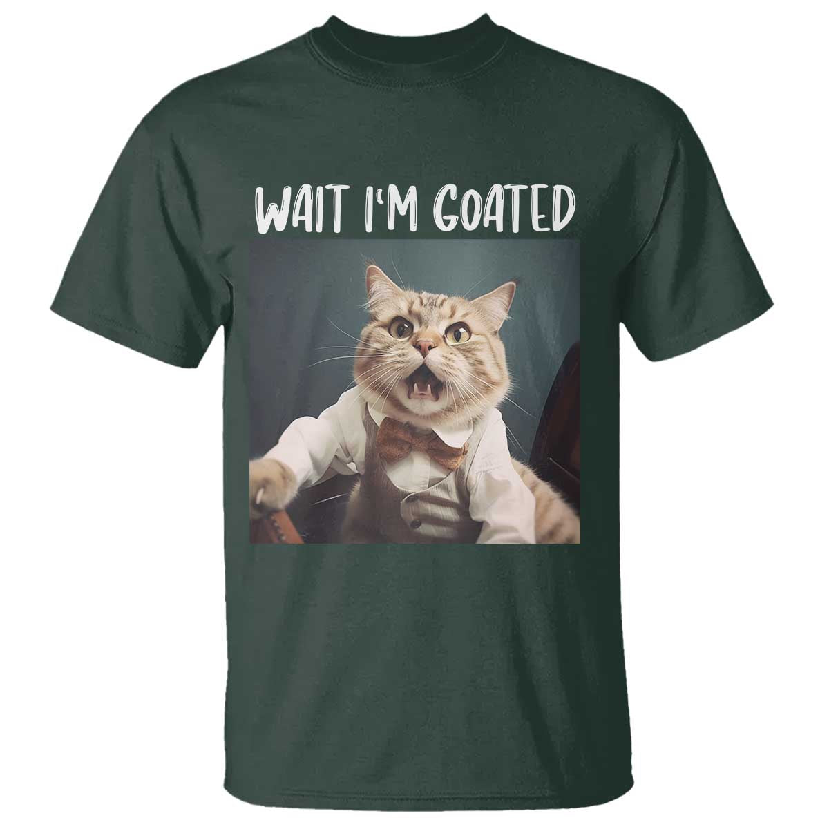 Funny Meme Cat T Shirt Wait I'm Goat - Wonder Print Shop