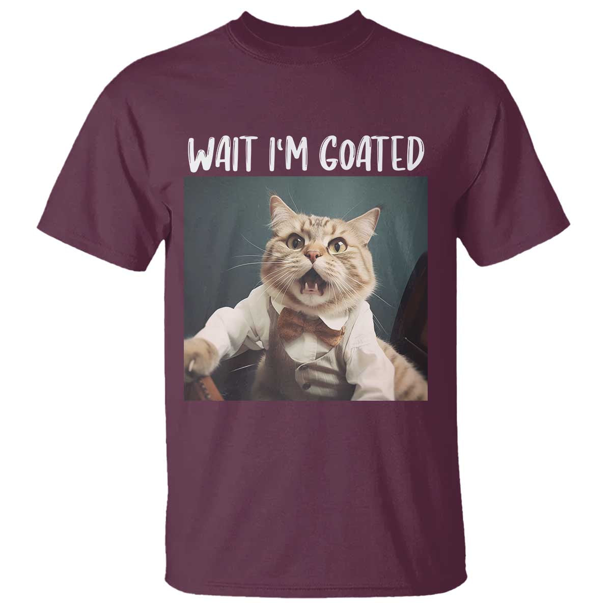 Funny Meme Cat T Shirt Wait I'm Goat - Wonder Print Shop