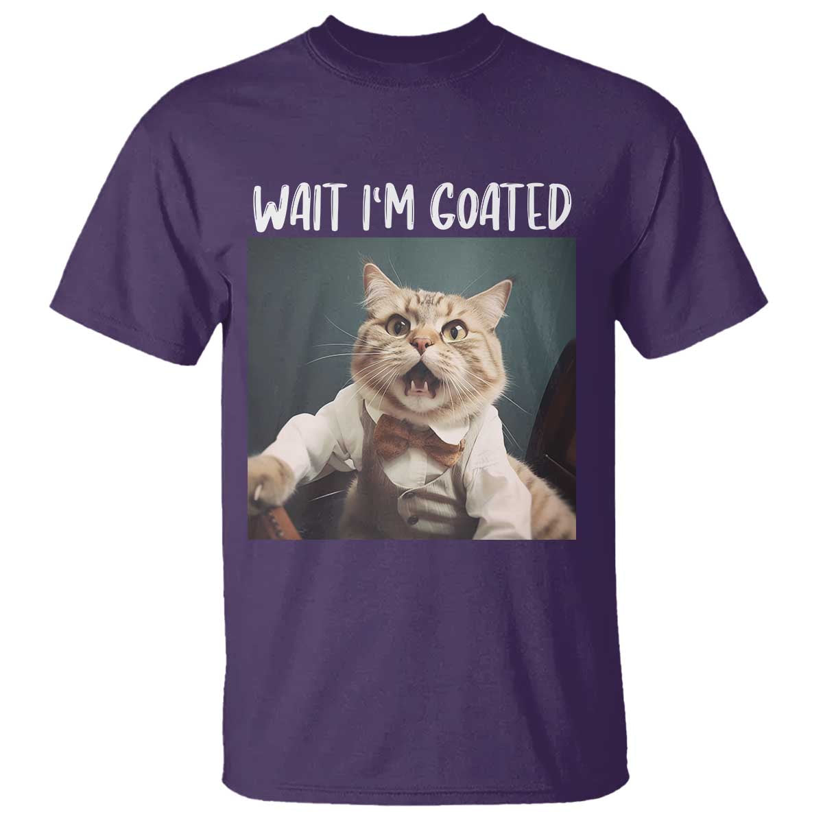 Funny Meme Cat T Shirt Wait I'm Goat - Wonder Print Shop