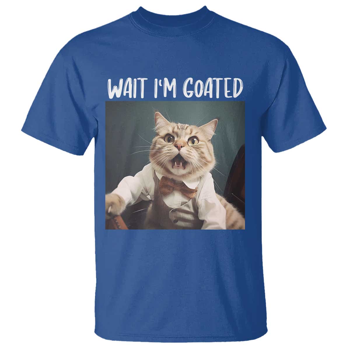 Funny Meme Cat T Shirt Wait I'm Goat - Wonder Print Shop