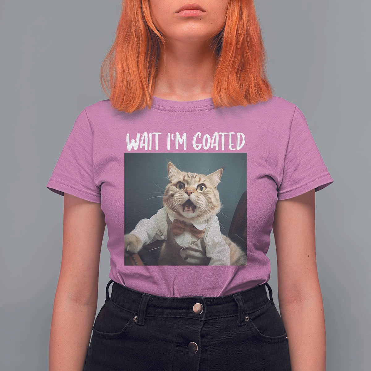 Funny Meme Cat T Shirt For Women Wait I'm Goat - Wonder Print Shop