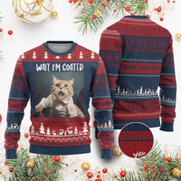 Funny Meme Cat Ugly Christmas Sweater Wait I'm Goat - Wonder Print Shop