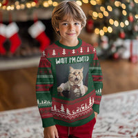 Funny Meme Cat Ugly Christmas Sweater Wait I'm Goat - Wonder Print Shop
