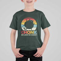 Funny Fat Cat T Shirt For Kid Chonk Oh Lawd He Comin' - Wonder Print Shop