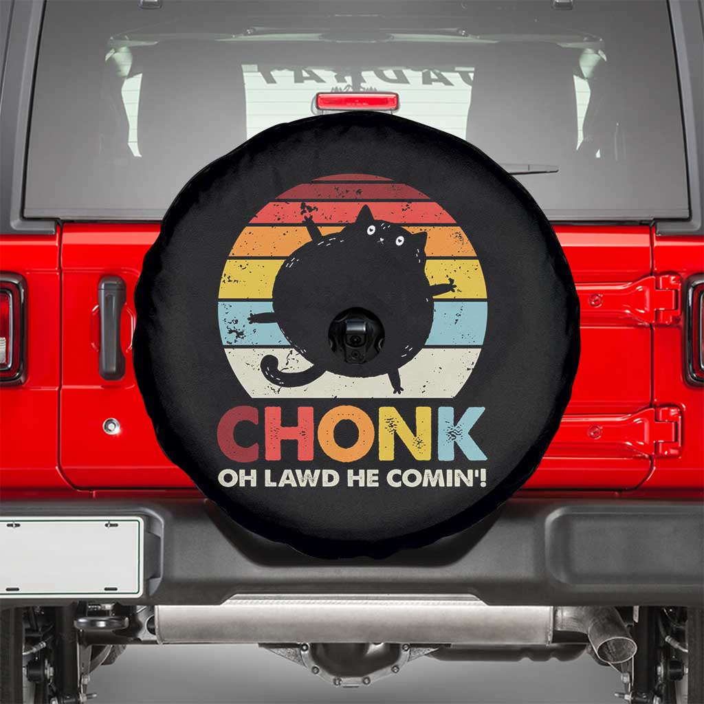 Funny Fat Cat Spare Tire Cover Chonk Oh Lawd He Comin'