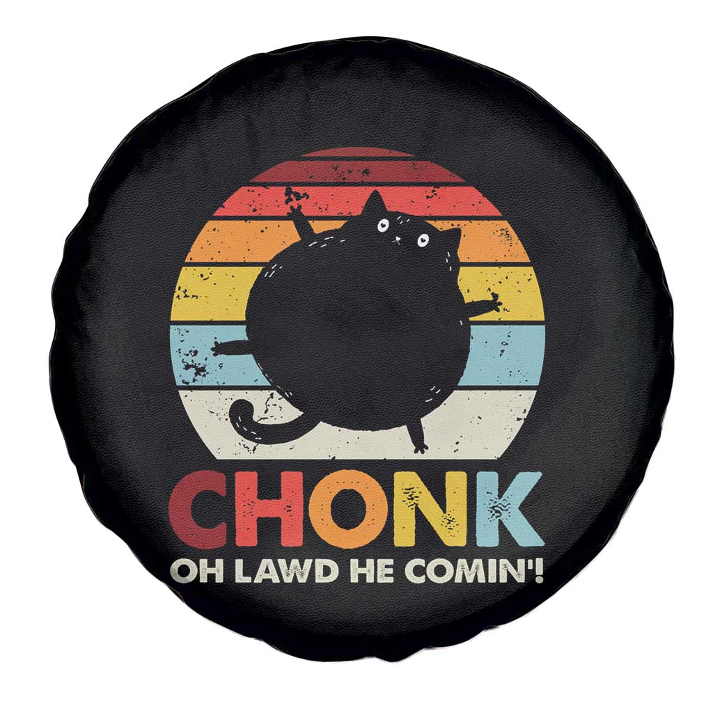 Funny Fat Cat Spare Tire Cover Chonk Oh Lawd He Comin'
