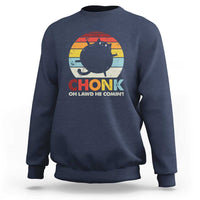 Funny Fat Cat Sweatshirt Chonk Oh Lawd He Comin' - Wonder Print Shop