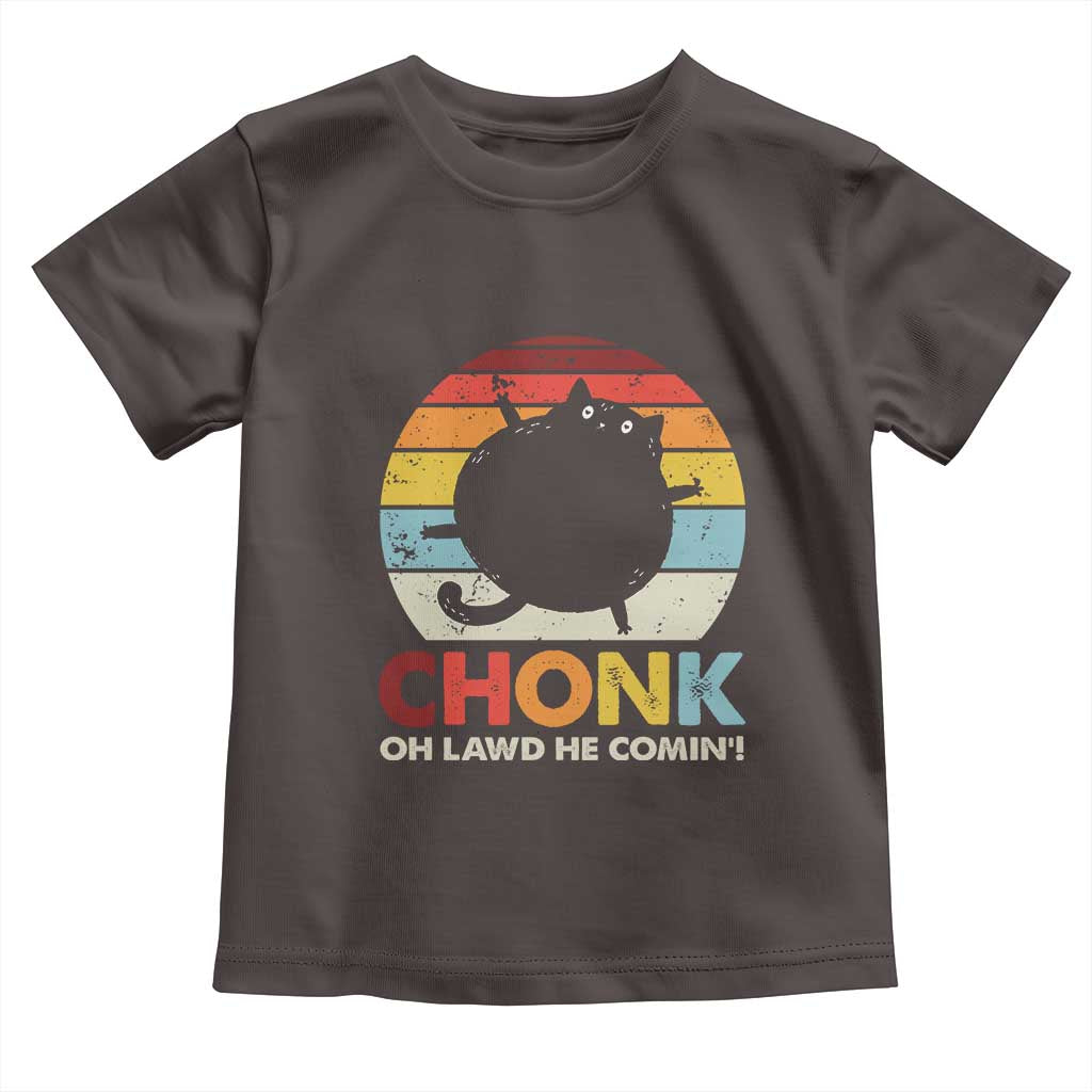 Funny Fat Cat Toddler T Shirt Chonk Oh Lawd He Comin'