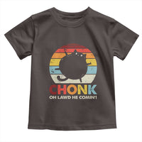 Funny Fat Cat Toddler T Shirt Chonk Oh Lawd He Comin'