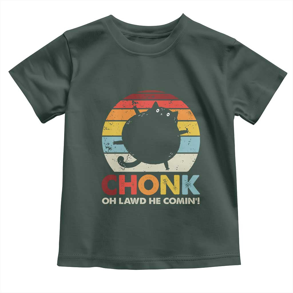 Funny Fat Cat Toddler T Shirt Chonk Oh Lawd He Comin'