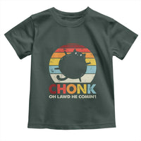 Funny Fat Cat Toddler T Shirt Chonk Oh Lawd He Comin'