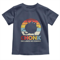 Funny Fat Cat Toddler T Shirt Chonk Oh Lawd He Comin'