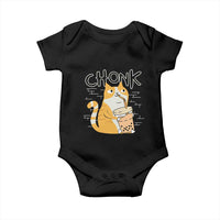 Funny Fat Cat Baby Onesie Chonk Drinking Bubble Tea