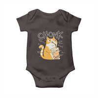 Funny Fat Cat Baby Onesie Chonk Drinking Bubble Tea