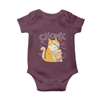 Funny Fat Cat Baby Onesie Chonk Drinking Bubble Tea