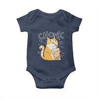Funny Fat Cat Baby Onesie Chonk Drinking Bubble Tea