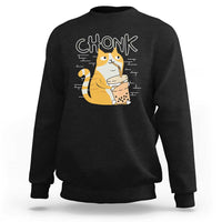 Funny Fat Cat Sweatshirt Chonk Drinking Bubble Tea - Wonder Print Shop