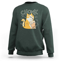 Funny Fat Cat Sweatshirt Chonk Drinking Bubble Tea - Wonder Print Shop