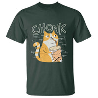 Funny Fat Cat T Shirt Chonk Drinking Bubble Tea - Wonder Print Shop