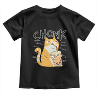 Funny Fat Cat Toddler T Shirt Chonk Drinking Bubble Tea