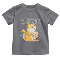 Funny Fat Cat Toddler T Shirt Chonk Drinking Bubble Tea