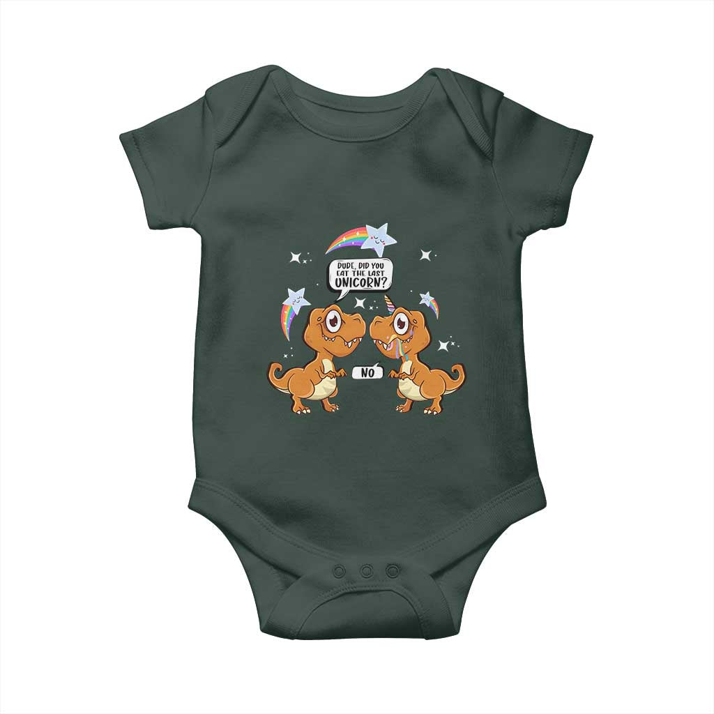 Funny Dinosaur Eat The Last Unicorn Baby Onesie