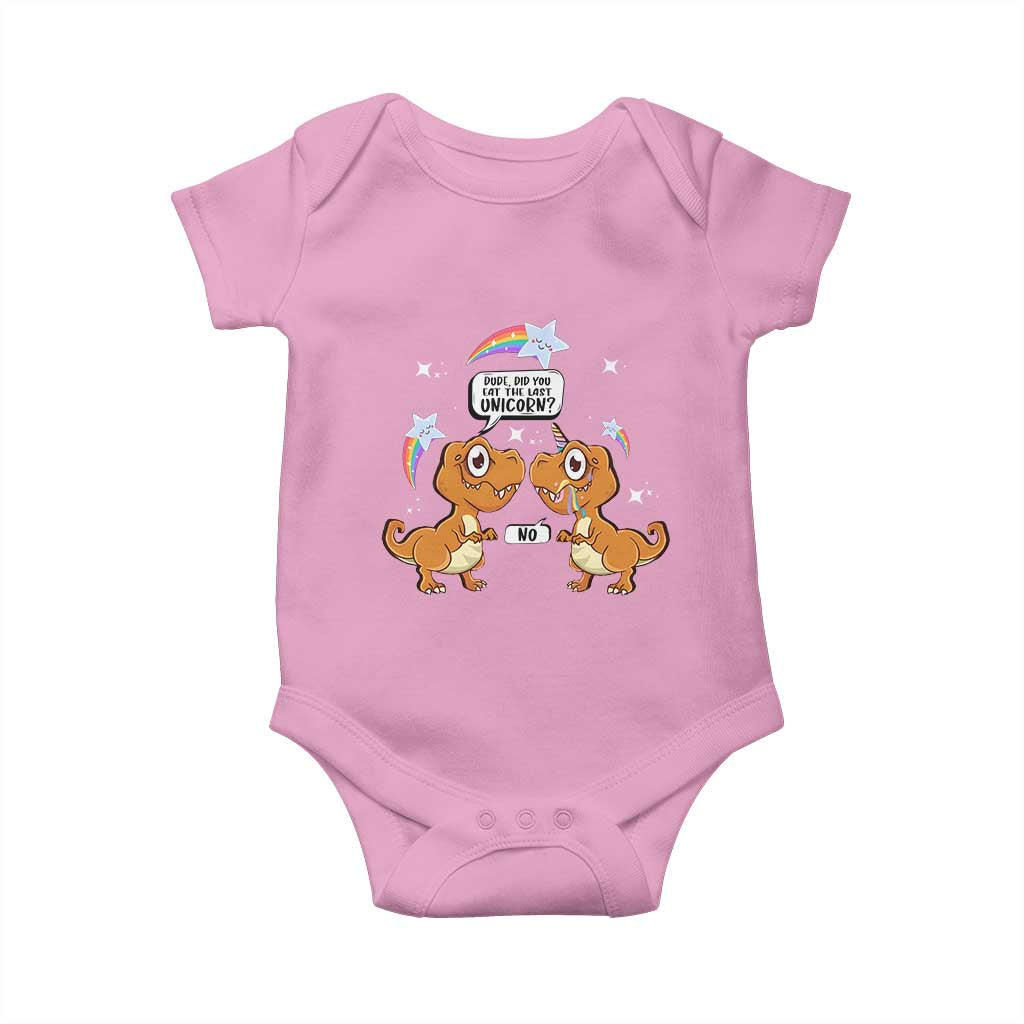 Funny Dinosaur Eat The Last Unicorn Baby Onesie