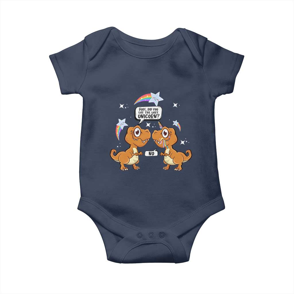 Funny Dinosaur Eat The Last Unicorn Baby Onesie
