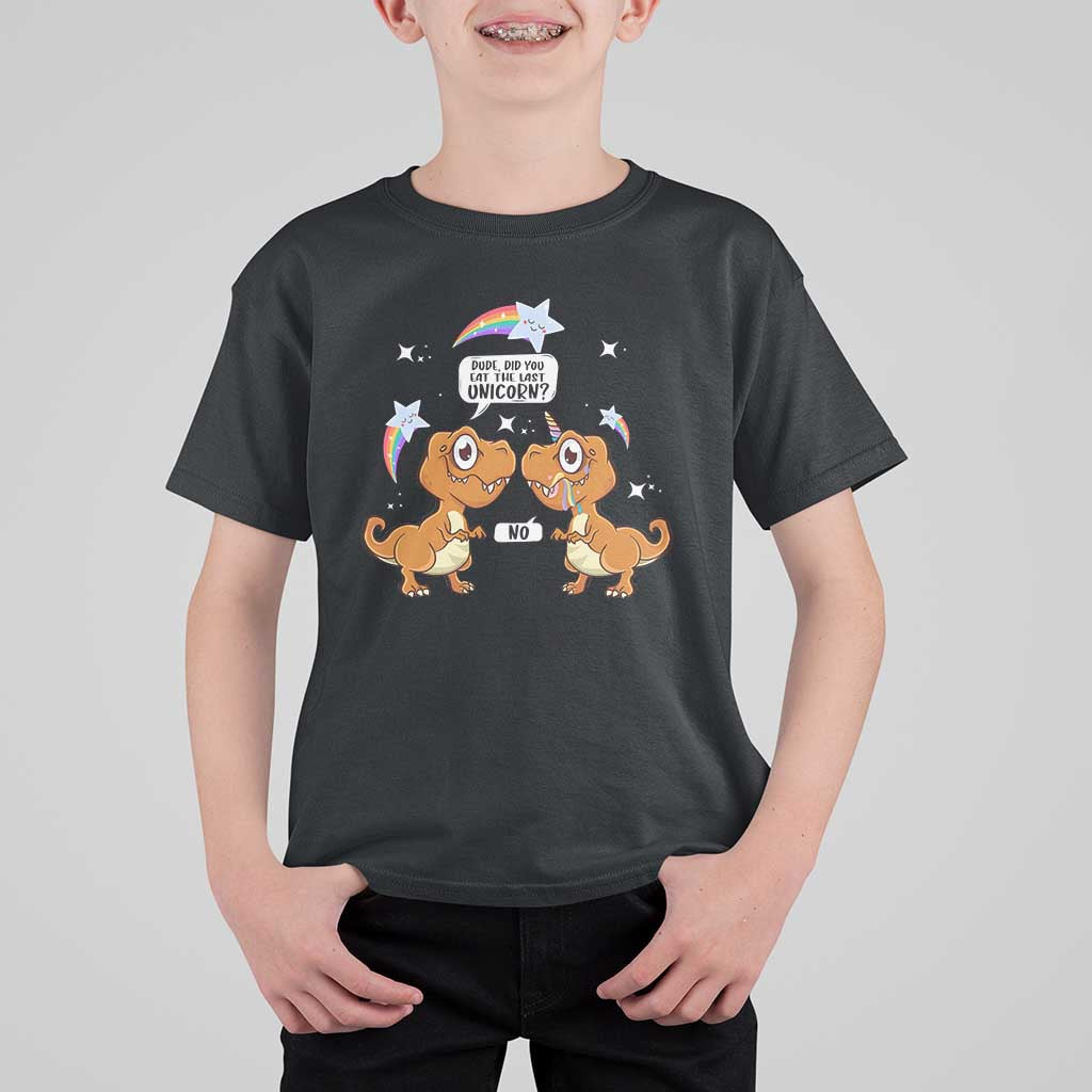 Funny Dinosaur Eat The Last Unicorn T Shirt For Kid - Wonder Print Shop