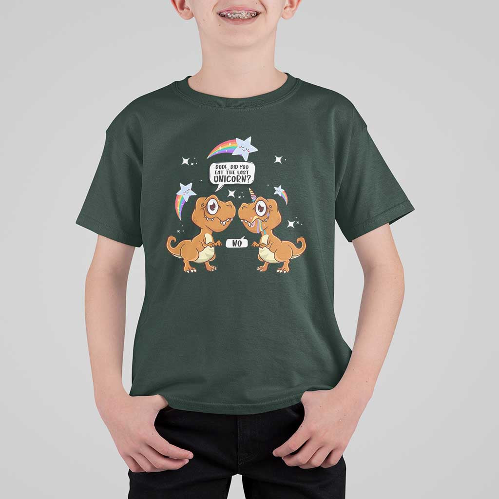 Funny Dinosaur Eat The Last Unicorn T Shirt For Kid - Wonder Print Shop