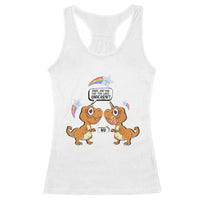 Funny Dinosaur Eat The Last Unicorn Racerback Tank Top