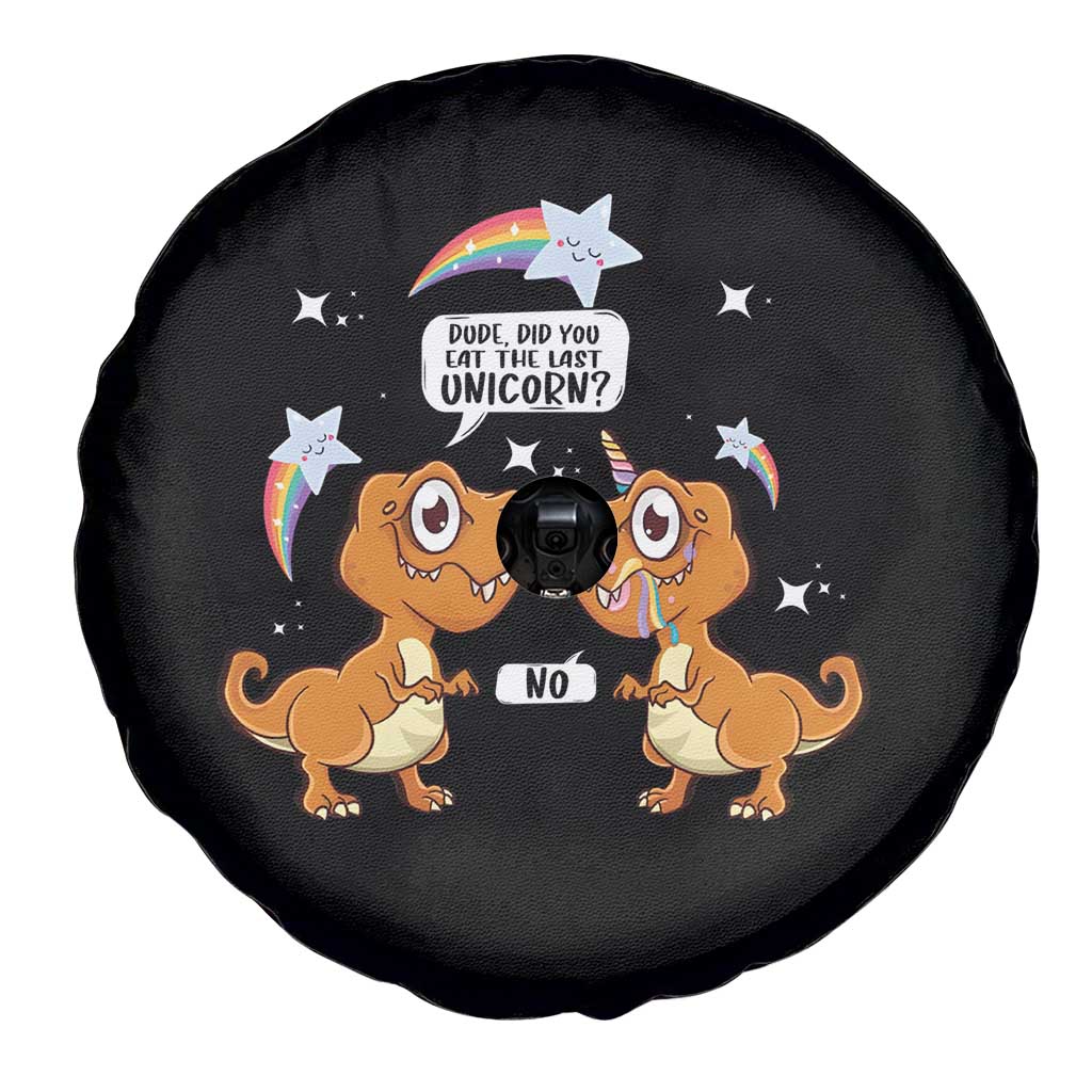 Funny Dinosaur Eat The Last Unicorn Spare Tire Cover