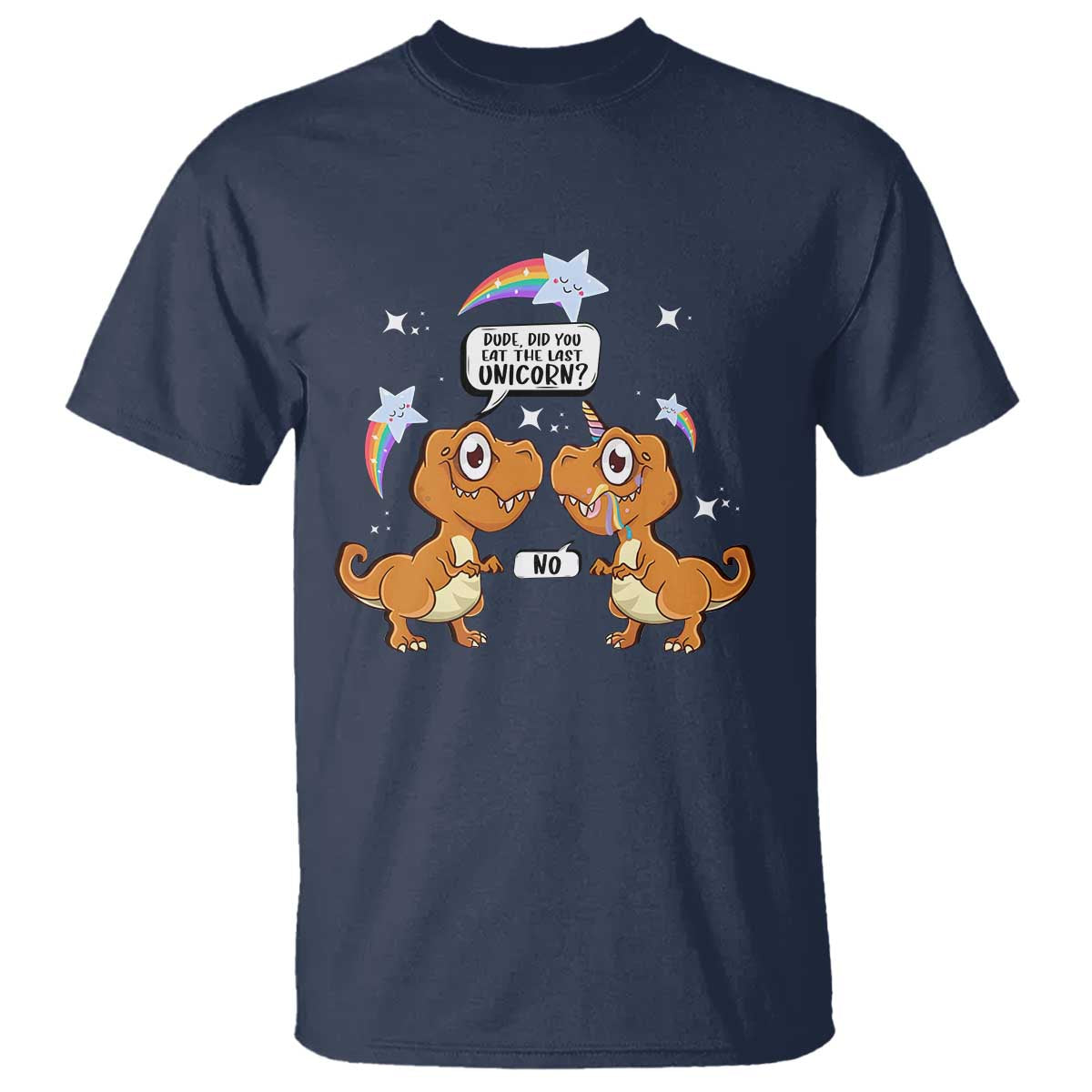 Funny Dinosaur Eat The Last Unicorn T Shirt - Wonder Print Shop