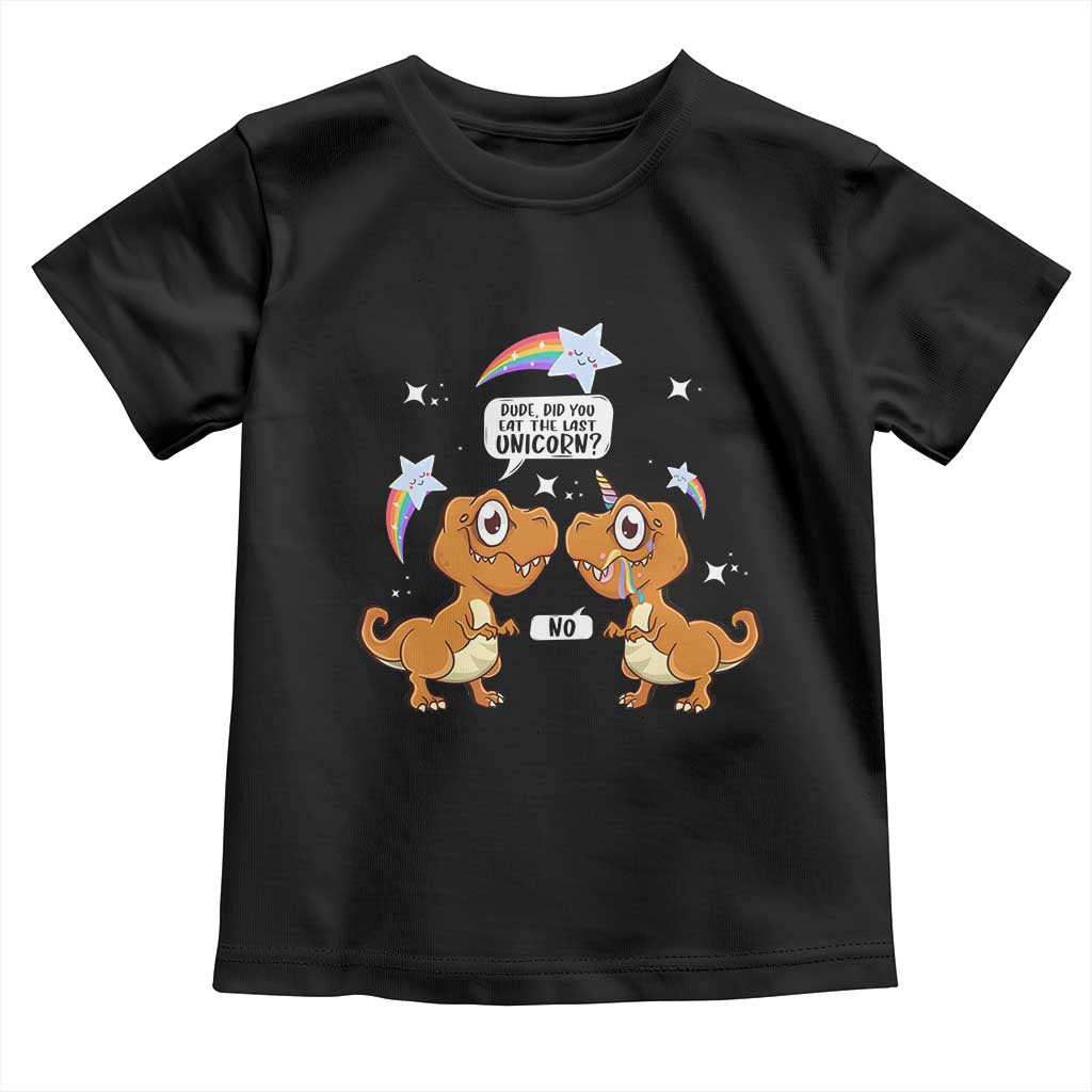 Funny Dinosaur Eat The Last Unicorn Toddler T Shirt