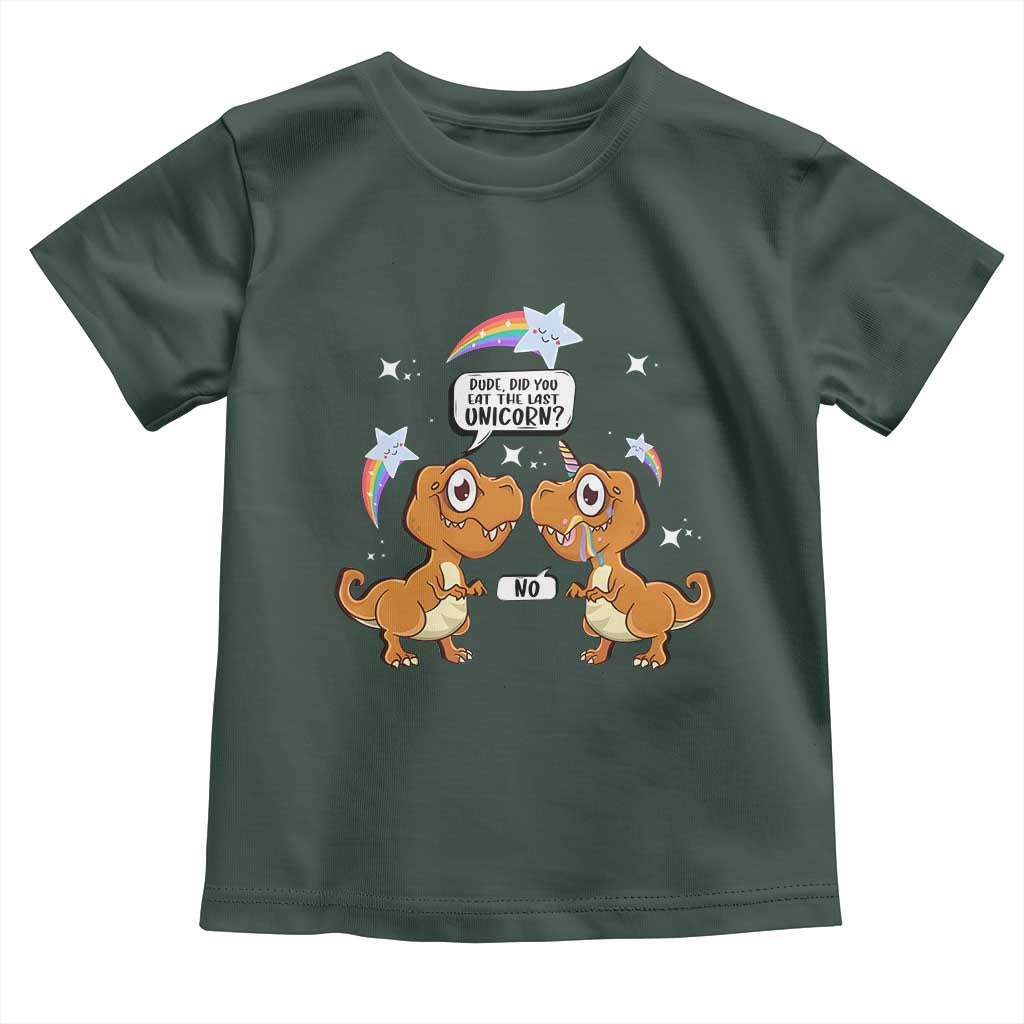 Funny Dinosaur Eat The Last Unicorn Toddler T Shirt
